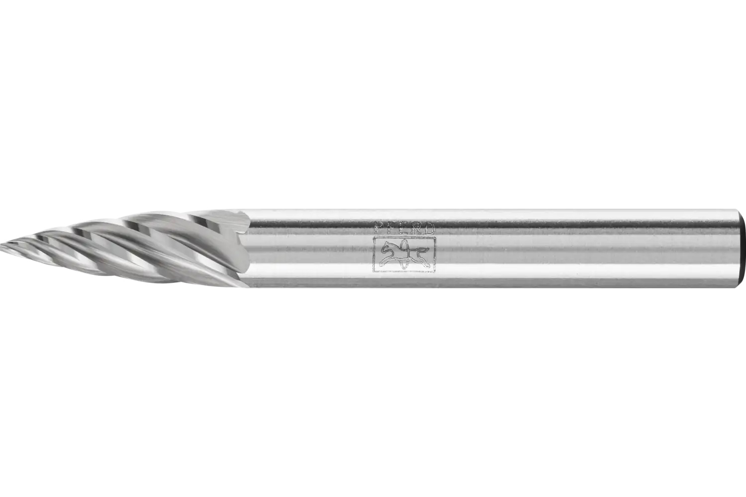 Picture of Pferd Carbide Bur SG-1 Pointed Tree Shape Inox Cut 1/4" x 5/8" x 1/4" Shank